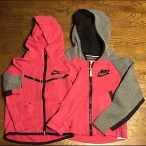 Nike toddler zip up hoodies. (1) 3T - 2/3 yrs & (1) 5 - 4/5 yrs